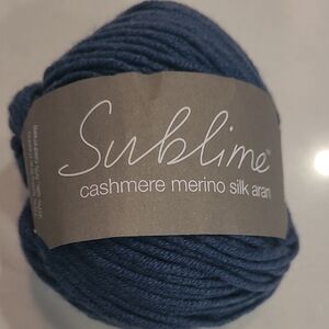 Cashmere Merino Silk Aran Yarn - Blue